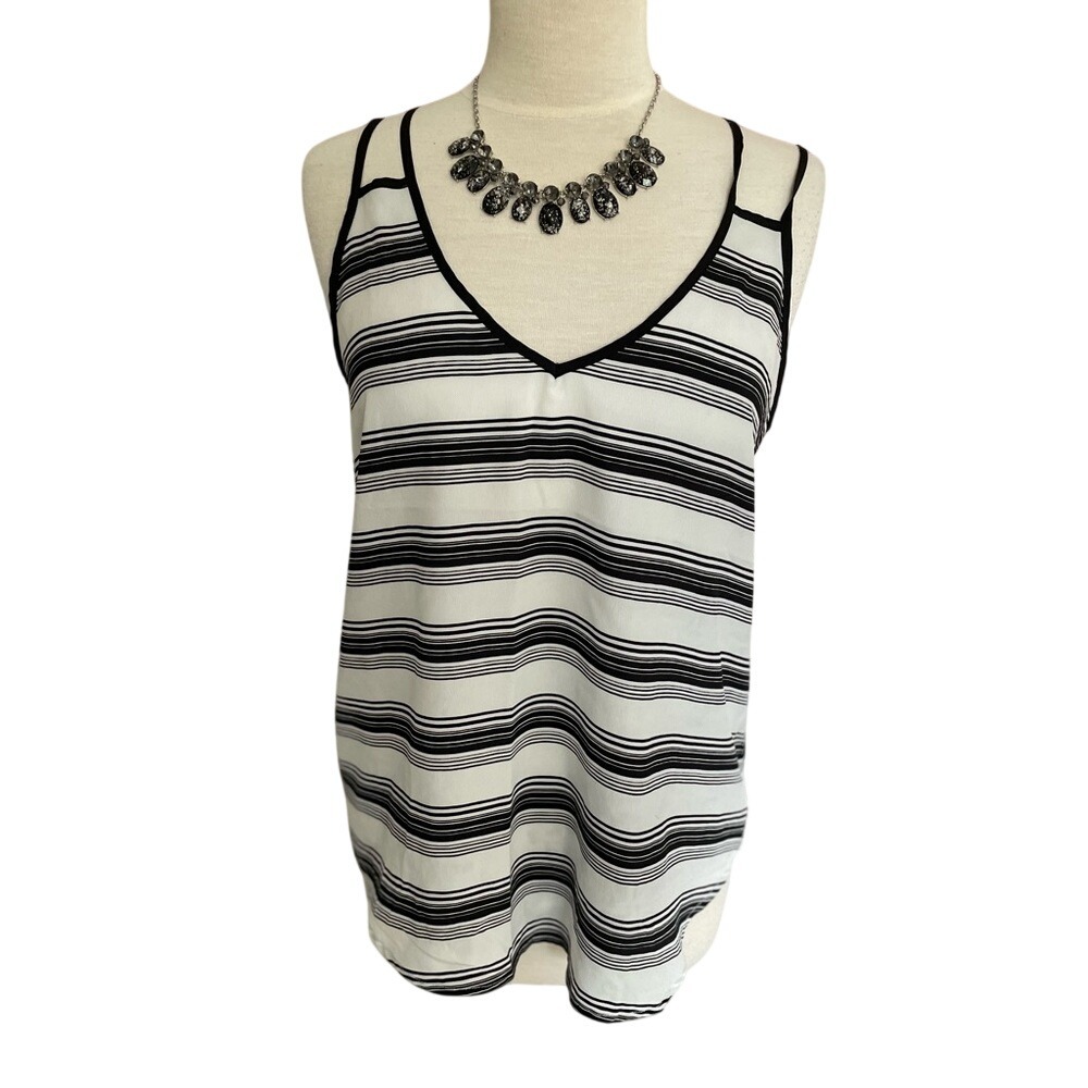 Victoria's Secret tank top with black and white stripes size small
